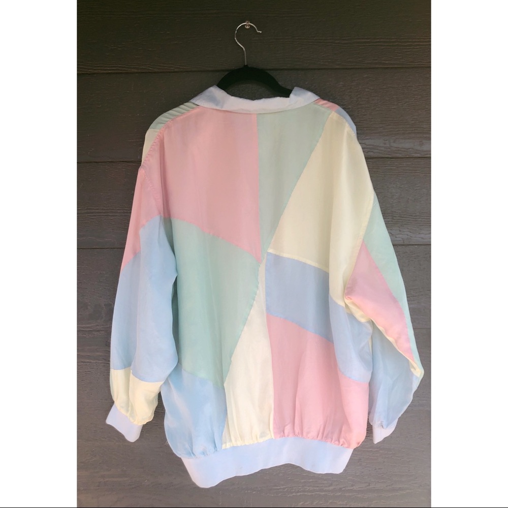 VINTAGE // Silk Pastel Windbreaker - Picture 2 of 2